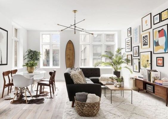 Separate the different dining and living areas