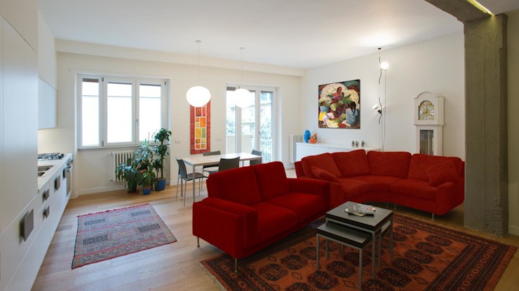 Apartment in San Paolo - Rome, Archifacturing Archifacturing Camere de zi in modern style