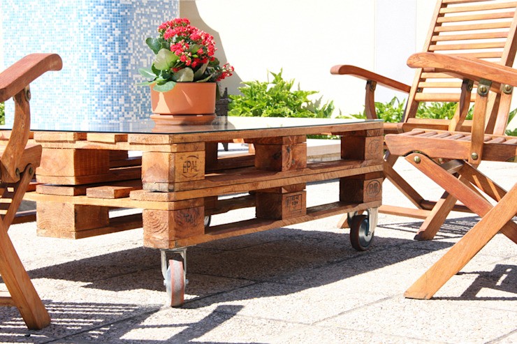 MULHACEN pallet table. 120x80cm, 2 heights ECOdECO Rustic style garden furniture