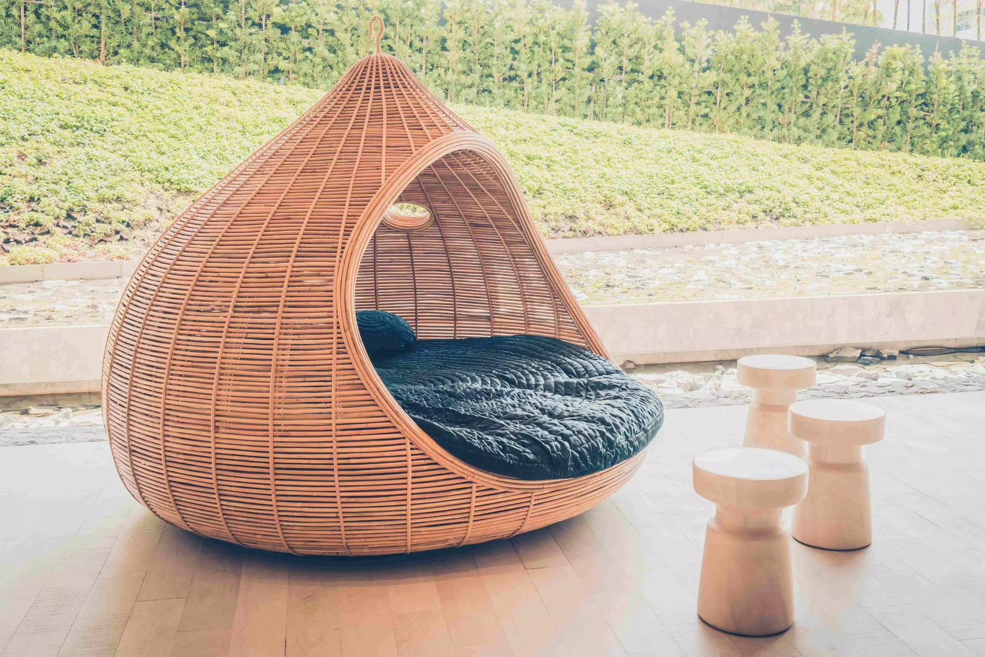 original wicker chair for the terrace or garden