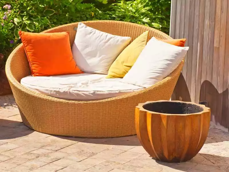 original chair with cushions for outdoor space