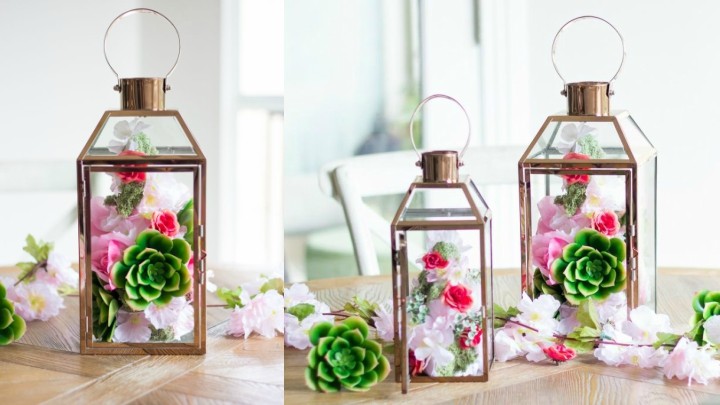 DIY flower candle holders