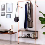 DIY coat hanger for the corridor made of copper pipes