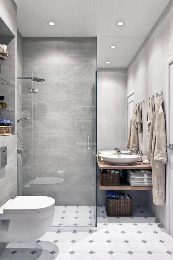 Colors for modern bathrooms with shades of grey