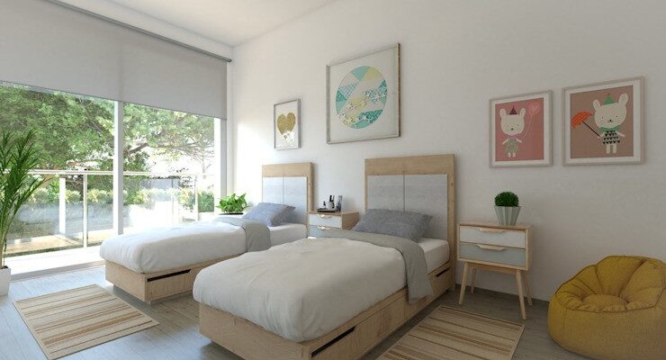 Children's bedroom Pacheco & Asociados Children's bedrooms, modern style girls' bedroom, boys' bedroom, natural lighting